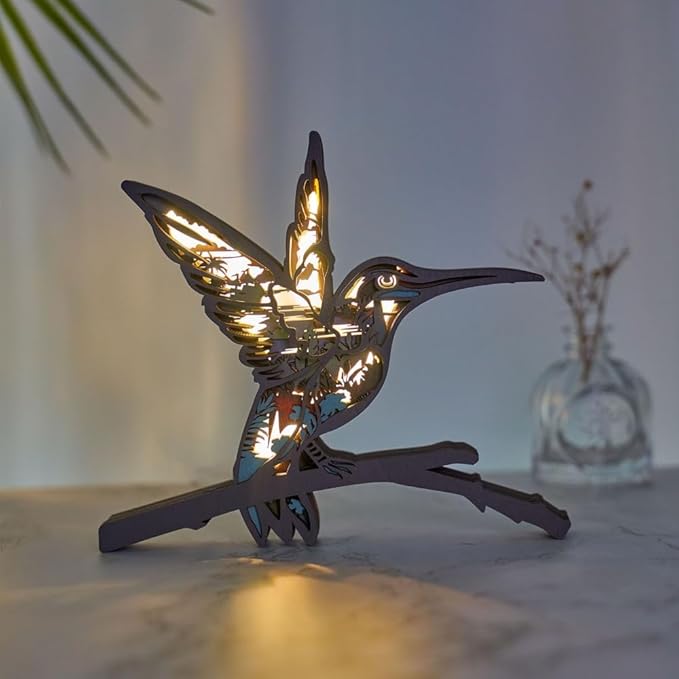 3D Wooden Animal Carving LED Night Light, Wood Carving Light, Modern Home Decoration, Decorative Tables, Cabinets, Living Rooms, Bedrooms, Offices, Farmhouses, Bookshelves, Perfect Holiday Gifts