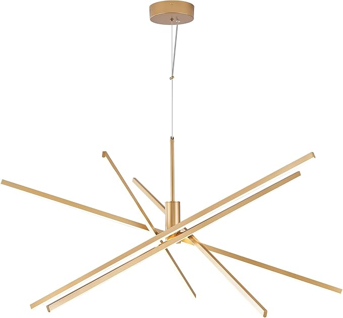 Big Gold Chandelier for Foyer Living Room 48 Inches High Ceiling Chandeliers Modern Remote Control Sputnik Chandelier for Large Living Room Dining Room Foyer