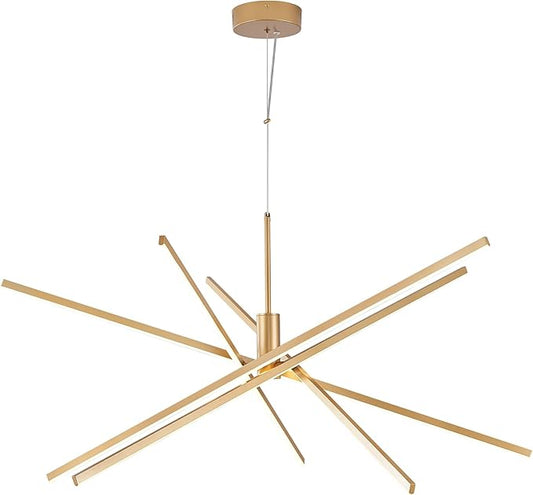 Big Gold Chandelier for Foyer Living Room 48 Inches High Ceiling Chandeliers Modern Remote Control Sputnik Chandelier for Large Living Room Dining Room Foyer