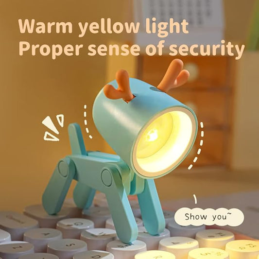 Cute Night Light for Kids, Mini Led Table Desk Lamp, Decorative Lamp Indoor Nightstand, Animal Pet Nightlights, Christmas Decorate Birthday Gifts for Children, Students (Deer 3 Colors-G)