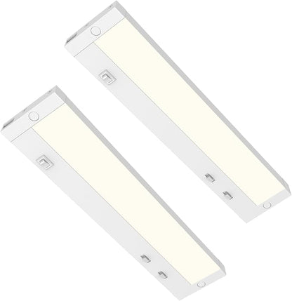 Under Cabinet Lighting Plug in, 24 Inch14W 120V Super Bright, 3 Color 3000K/4000K/5000K, 3 Brightness,Ultra Thin Under Counter Lights for Kitchen, Linkable LED Cabinet Lights, White 2Pack