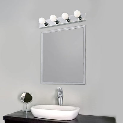 Design House 500892 4-Light Vanity Strip Light Contemporary Dimmable for Bathroom, Bedroom, Makeup Vanity, Polished Chrome