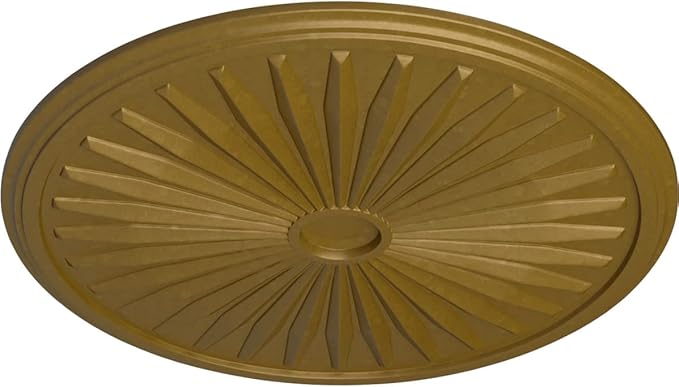 33 1/8"OD x 3 1/2"ID x 1 3/8"P Leandros Ceiling Medallion (Fits Canopies up to 5"), Hand-Painted Gold