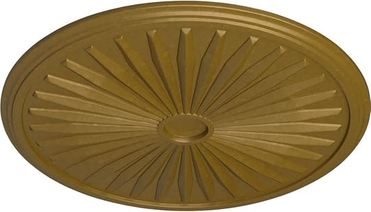 33 1/8"OD x 3 1/2"ID x 1 3/8"P Leandros Ceiling Medallion (Fits Canopies up to 5"), Hand-Painted Gold