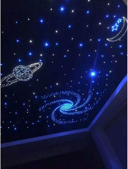 AZIMOM PMMA Plastic 50pcs*0.04in*6.5ft Fiber Optic Cable Strands End Glow Roll Bunch Fiber String for Star Sky Roof Ceiling Decoration All Kind LED Light Engine Driver