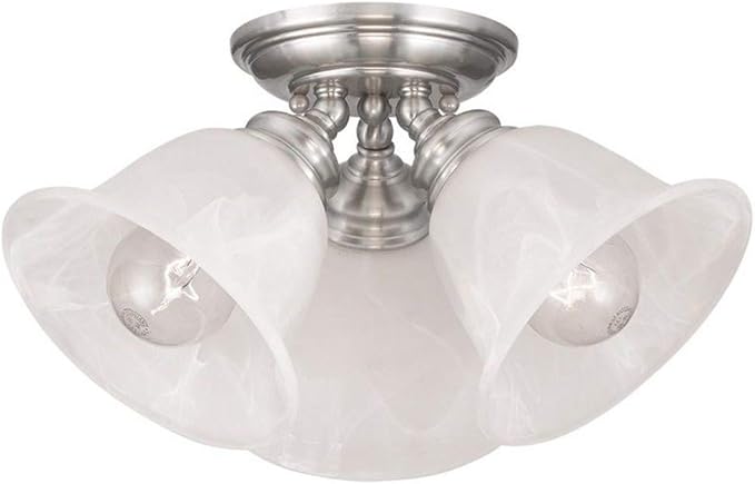 Livex Lighting 1358-91 Essex 3-Light Ceiling Mount, Brushed Nickel