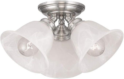 Livex Lighting 1358-91 Essex 3-Light Ceiling Mount, Brushed Nickel