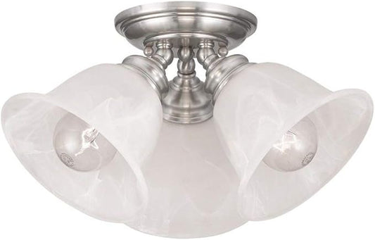 Livex Lighting 1358-91 Essex 3-Light Ceiling Mount, Brushed Nickel