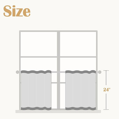 jinchan Floral Kitchen Curtains for Windows 24 Inch Farmhouse Country Linen Tier Curtains Botanic Small Window Drapes for Living Room Bathroom Laundry RV Rod Pocket Rustic 2 Panels Green on Beige