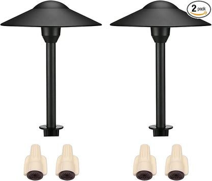 Lumina Lighting® 4W Landscape Lighting 12V Landscape Lights Low Voltage Landscape Path Lights Warm White Waterproof Outdoor Replaceable G4 LED Bulb for Garden Pathway Lawn Yard (Black) (2-Pack)