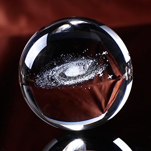 Qianwei 3D Solar System Crystal Ball - 7pcs Space Science Astronomy Gifts Decor Glass Figurines Statue Stuff Planet Lamp for Room Decorations Keepsake Paperweight