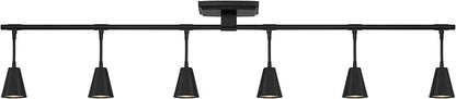 Modern LED 6-Light Track Lighting, Matte Black, 44 Inch, 6 GU10 LED Bulb Included, Directional Lighting, Kitchen Lighting Fixtures Ceiling, Spotlight Fixtures, Wall Lights for Living Room
