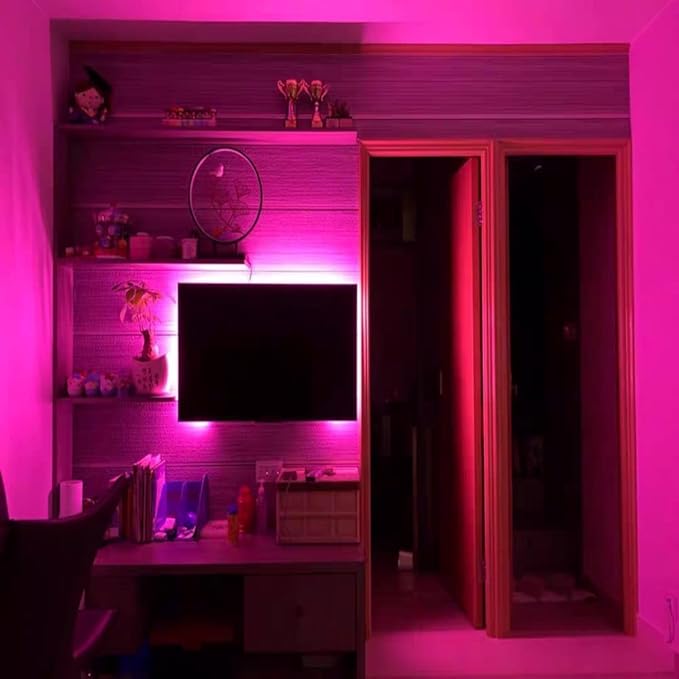 YM E-Bright Pink Led Neon Strip Lights Without Power Supply, 12V Indoor Outdoor Rope Silicone 16.4Ft 600SMD Waterproof Flexible for Signboard Kitchen Bedroom Bar Home Building Party Events Decoration