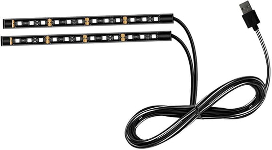 Ohleats Car LED Strip Light, 24 LED RGB Auto Interior Atmosphere Lights, USB Vehicle Under Dash Ambient Night Light Strip, Interior Decorative Lamp Lighting Kit Car Accessories (Green)