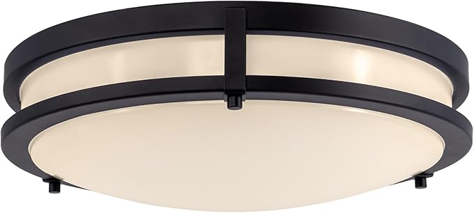 Design House Ripon 14.5 Inch Integrated LED Indoor Ceiling Light, Dimmable, Matte Black – Design House, 578641-BLK