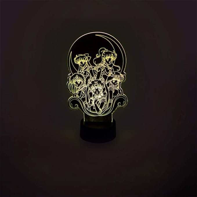 Stunned Mind Sailor Moon Acrylic Lamp LED Lamp [7” x 4.32”], Night Light, Lighting, Illuminate by Just Funky - Sailor Scouts, Prism Powers, Kawaii, Magical Girls, Usagi, “in The Name of The Moon”