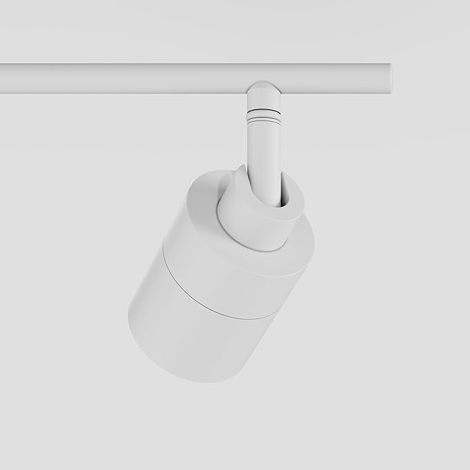 Shura White 4-Light 5CCT Track Light with Rotatable Heads, 5 Color Selectable, Integrated LED Bulbs, 3 ft Track Light Kit, 3000K, 1820 Lumen