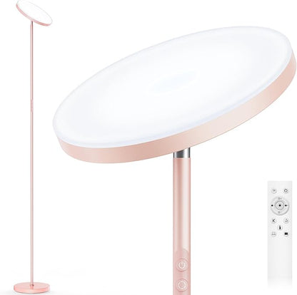 OHLUX Floor Lamps for Living Room, Bright LED Standing Lamp with Remote, Modern Color Changing Tall Lamp with Stepless Dimming, 69" Corner Floor Lamp for Bedroom, Office, Pink