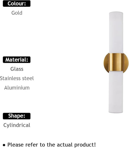 18" Modern Wall Sconce with Frosted Glass Shades, for Bathroom Mirror Bedroom Living Room Hallway, Gold Finish