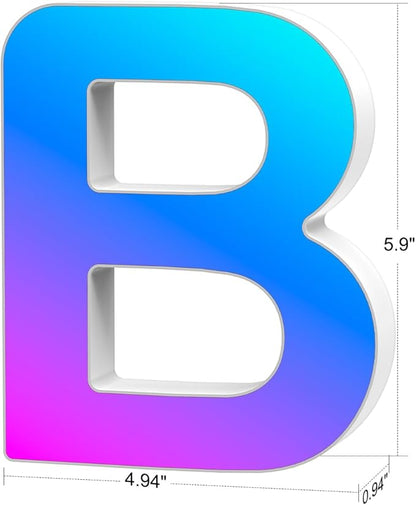 Light Up Letters Marquee Letter - Music Sync RGB Color Changing LED Lights Letter Logo Game Lights for Girls Women Party Birthday Christmas Valentine's Day Wall Desktop Decoration (MRGB-B)