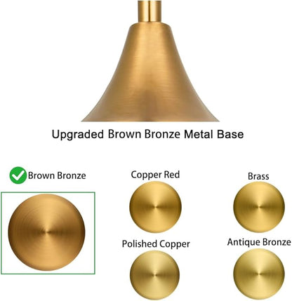 Vintage Gold Pendant Light with Clear Glass, Adjustable Pendant Lighting for Kitchen Island Brushed Pendant Lights Convertible Ceiling Mount Or Hanging Fixture for Hallway Bathroom,Brown Bronze