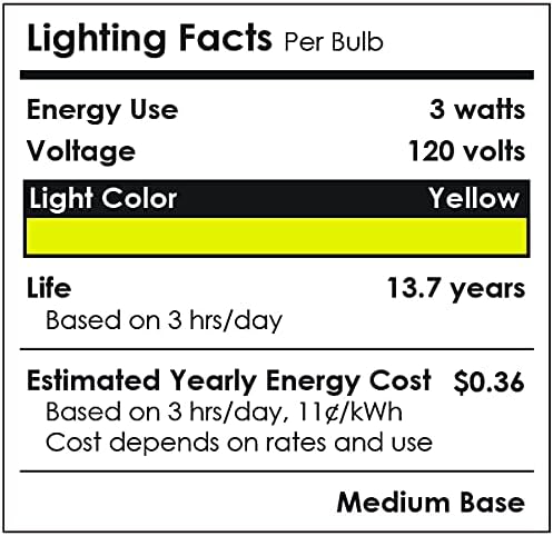 Sunlite 81466 LED PAR20 Colored Recessed Light Bulb, 3 Watt (50w Equivalent), Medium (E26) Base, Floodlight, ETL Listed, Yellow, 1 Count
