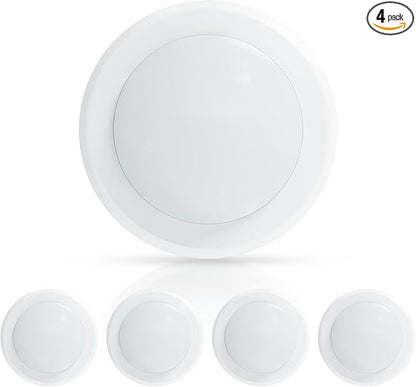 ECOELER 6 Inch LED Disk Lights, Dimmable Flush Mount Ceiling or Recessed Disc Light, 16.5W 1000Lm, 2700K Soft White, Retrofit Surface Mount Downlight for Hallways, Kitchens, Garage, ETL Listed, 4 Pack