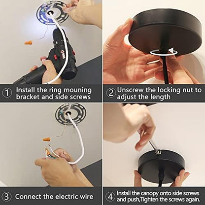 OKELI Pendant Light Smart, Modern Black Pendant Lights Fixture, Dimmable Unique LED Pendant Lighting for Kitchen Island,20W,2700-6000K, ETL(1Pack)