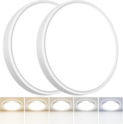 hepside LED Flush Mount Ceiling Light, 15Inch 30W LED Ceiling Lights Fixture,5 Color Temperatures in One,Ultra-Thin Flush Mount Light Fixture for Closet Bathroom Hallway Bedroom Laundry