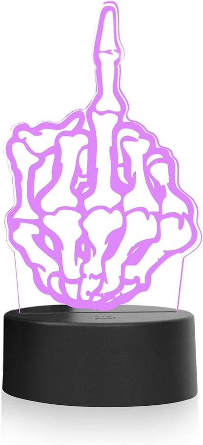 3D Illusion Night Light Desk Lamp, 7 Colors Auto Gradual Changing USB Powered LED Lights with Touch Switch for Kids Gifts Home Decoration (Black Base)