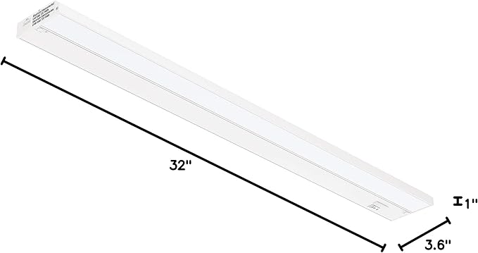 Getinlight 32-inch 3 Color Levels LED Under Cabinet Lighting, Hardwired or Plugged-in, Selectable White 2700K/3000K/4000K, Dimmable, White Finished, IN-0210-4