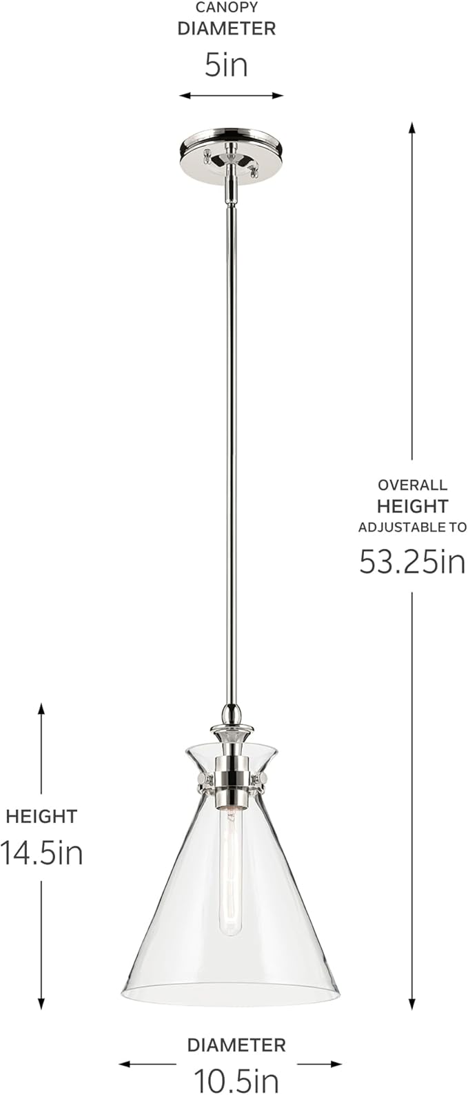 Kichler Larkin 3-Light Linear Pendant Light Fixture with Black Finish for Kitchen Island, Dining Room, and Bedroom Lighting, 42566BK