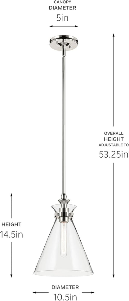 Kichler Larkin 3-Light Linear Pendant Light Fixture with Black Finish for Kitchen Island, Dining Room, and Bedroom Lighting, 42566BK