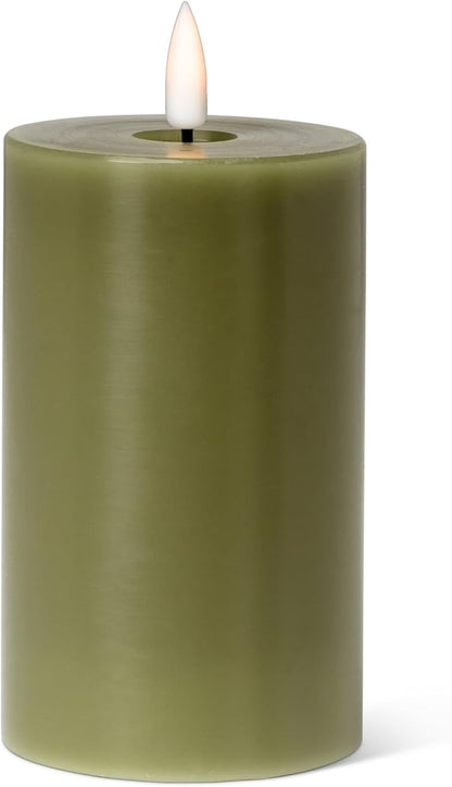 Abbott Collection Wax LED Flameless Pillar Candle - Green (3x5 H)
