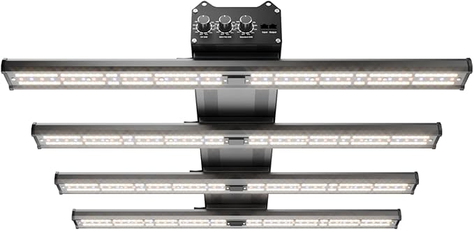 320W LED Grow Light with 7 Adjustable Spectrums (UV & IR), Dimmable Full Spectrum Plant Lamp for 3x3 ft Coverage, High-Efficiency Diodes for Indoor Seeding to Harvest, Silent Operation