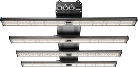 320W LED Grow Light with 7 Adjustable Spectrums (UV & IR), Dimmable Full Spectrum Plant Lamp for 3x3 ft Coverage, High-Efficiency Diodes for Indoor Seeding to Harvest, Silent Operation