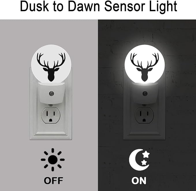 Deer Antler Night Light Plug-in Sleep Lamp Led Dusk to Dawn Night Light for Bedroom