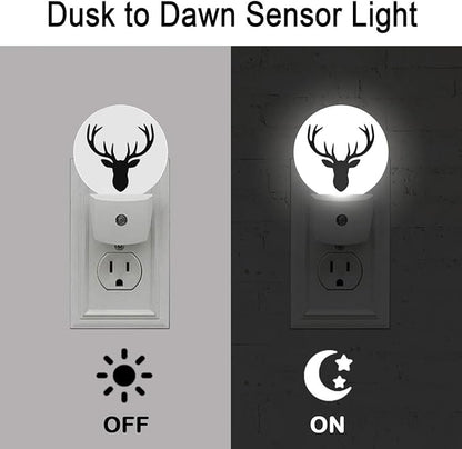 Deer Antler Night Light Plug-in Sleep Lamp Led Dusk to Dawn Night Light for Bedroom