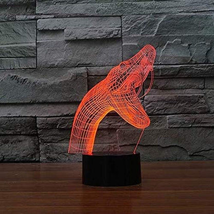 New Type 3D Snake Night Light Table Light 3D Lamp Table Lamp 3D LED USB 7 Color Change LED Table Lamp Xmas Toy Gift