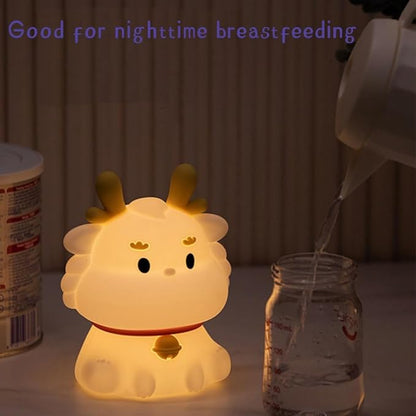 Little Dragon Kids Night Light, Cute Animal Soft Silicone LED Color Changing Lamp，Rechargeable Nursery Bedside Bedroom Table Decor, Best Birthday Christmas Gift for Kid Girl Boy