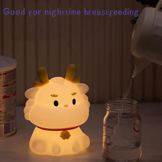 Little Dragon Kids Night Light, Cute Animal Soft Silicone LED Color Changing Lamp，Rechargeable Nursery Bedside Bedroom Table Decor, Best Birthday Christmas Gift for Kid Girl Boy