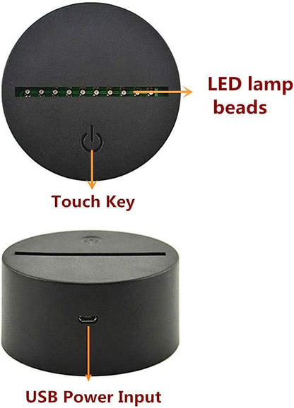 3D Illusion Platform Night Lights Touch Switch 7 Color Change USB Power LED Desk Lamp for Home Decorations or Holiday Gifts