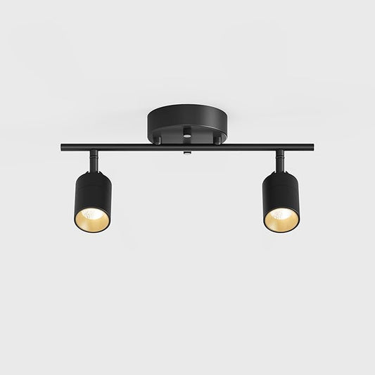 Shura Black 2-Light Track Light w/Adjustable Heads, Integrated LED, 15 in. Track Lighting Kit Ceiling Light, 3000k, 1120 Lumens