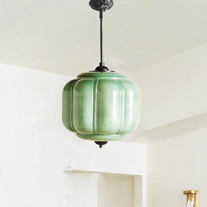 Antique Black Milk Glass Ceiling Light Fixture - 9.8 Inch Vintage Semi Flush Mount Pendant Light for Kitchen, Hallway, Bedroom, Dining Room