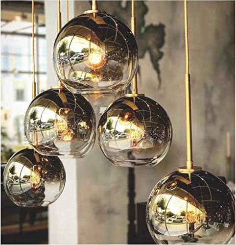Gradient Color Glass Pendant Light,Modern Glass Hanging Light Chandelier Light (Gold, 20cm)
