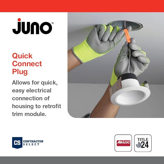 Juno 4" Quick Connect Housing for LED Recessed Lights for Remodel Projects, IC Rated, Air-Loc Sealed LED Recessed Light Housing, Includes Prewired Junction Box for Ceiling Lighting, 6-Pack