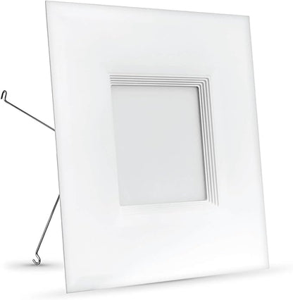 Feit Electric 6 inch LED Recessed Square Flat Panel Downlight, 65W Equivalent, Dimmable, Pre-Mounted Trim, Retrofit Kit, 3000K Warm White, 90+ CRI, 850 Lumens, 30,000-Hour Lifetime, LEDRSQ6/930