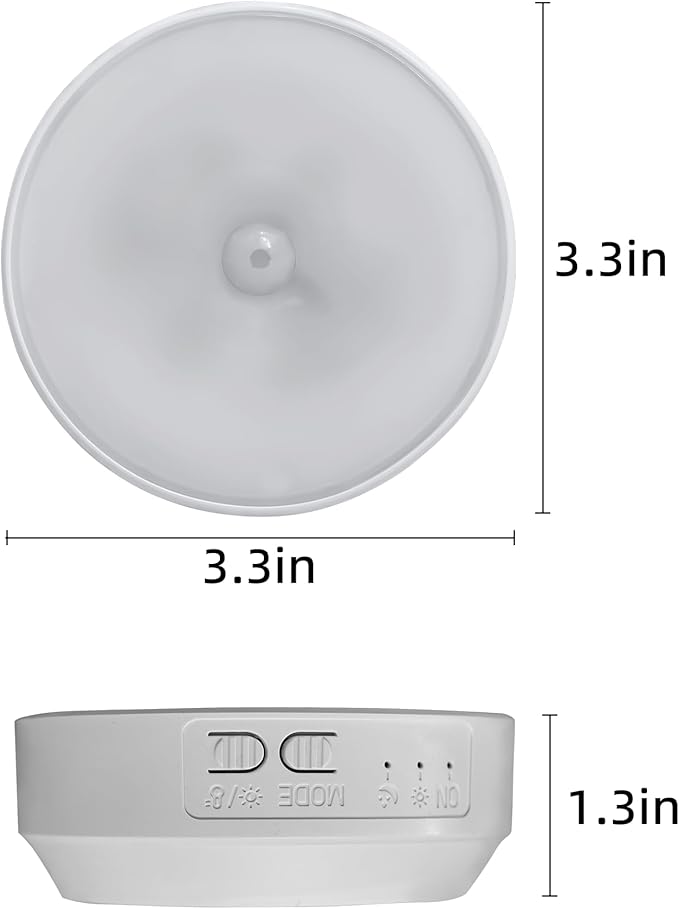 EZVALO 4 Pack Motion Sensor Closet Lights, 1200mAh USB-C Rechargeable LED Puck Lights, Under Cabinet Lights, Night Lights, Dimmable, 3 Color Temps, Magnetic, Stick-On for Closet, Stairs, Cabinets
