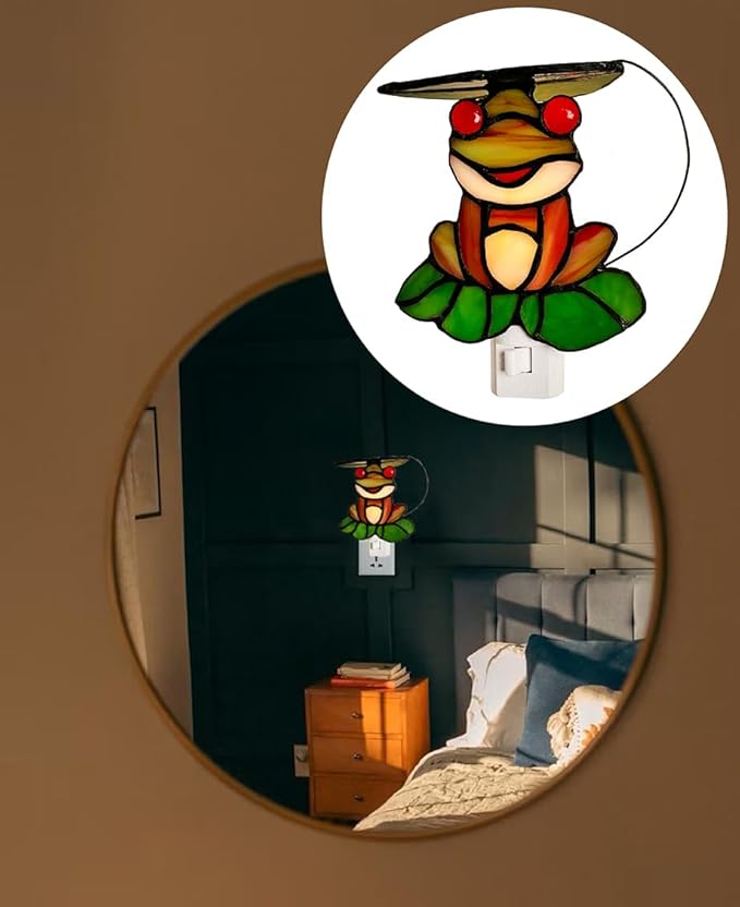 HUIMEIJU Stained Glass Night Light.HMJ7031 (Frog)