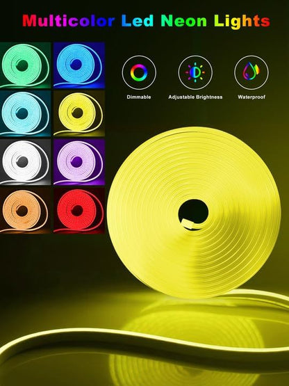 NBBUFF 32.8FT Led Neon Rope Lights Music Sync, RGB Led Strip Lights Outdoor, Neon Led Light Strip with Remote & App Control, DIY Flexible Led Lights for Bedroom, Gaming, Party, Room Decor Aesthetic